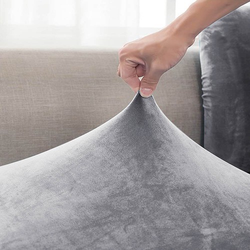 1/2/3/4 Seater Velvet Sofa Seat Cover Couch Cushion Covers Stretch Slipcover UK - Picture 14 of 15