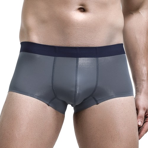 3Pack Men Ice Silk Ultra Thin Boxer Briefs Panties U Pouch Breathable Underwear - Picture 10 of 15