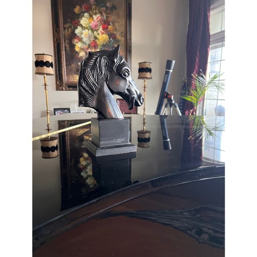 Vintage Bronze Horse Sculpture Bust, Metal Statue, home decor, home accents - Picture 7 of 9