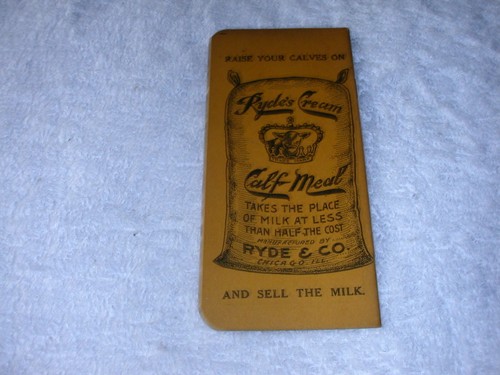 Vintage Pocket Notizbuch, Save Your Calves Ryde's Cream Calf Meal, Chicago, Ill. - Bild 2 von 4