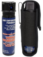 Pepper Enforcement 4oz Splatter Stream Pepper Spray 10% OC & Belt Clip Holster