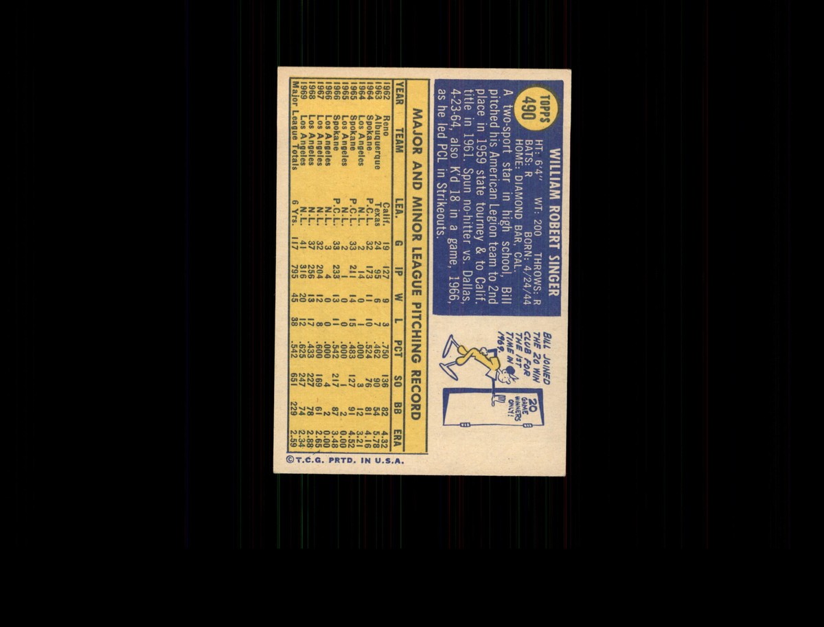 1970 Topps 490 Bill Singer EX #D645709 | eBay