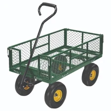 Omni Tool Heavy Duty Steel Garden Cart, Removable Mesh Sides, 600 lb Capacity
