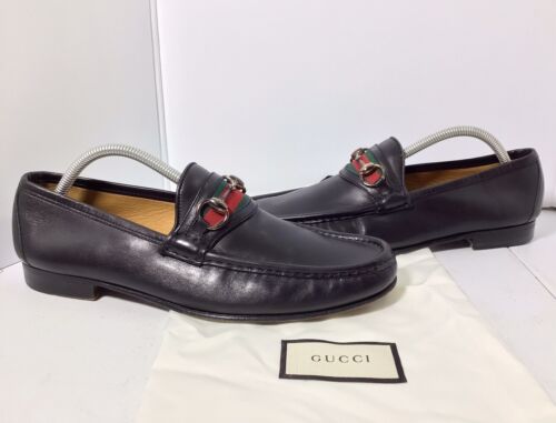Mocasines Gucci Horsebit Logo Cuero Negro Drivers Talla 8.5 - Imagen 2 de 12