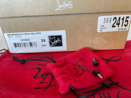Christian Louboutin Belbrossa Pompón Suela Roja Deslizable Sandalia Bomba Eur 39 / EE. UU. 9 - Imagen 11 de 11