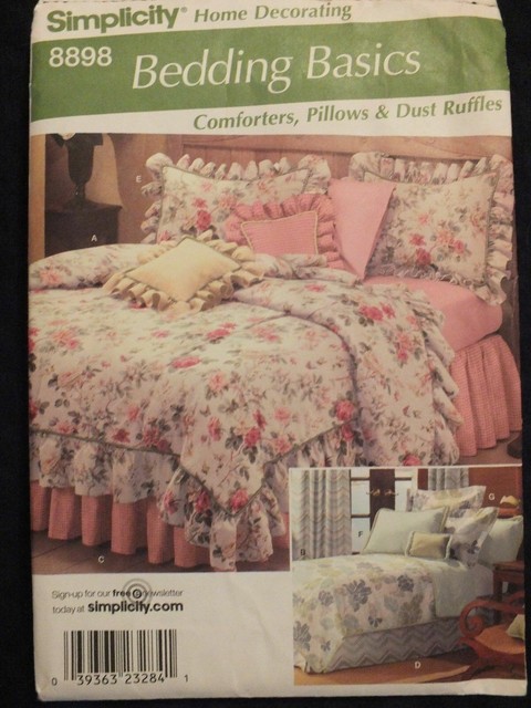 Sewing Pattern Simplicity 8898 Bedding Basics Comforter Pillows