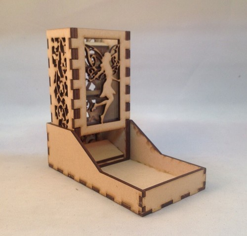 Torre y Bandeja de Dados de Hadas Acrílico Transparente Ventana DISEÑO COMPACTO Corte Láser MDF - Imagen 1 de 6