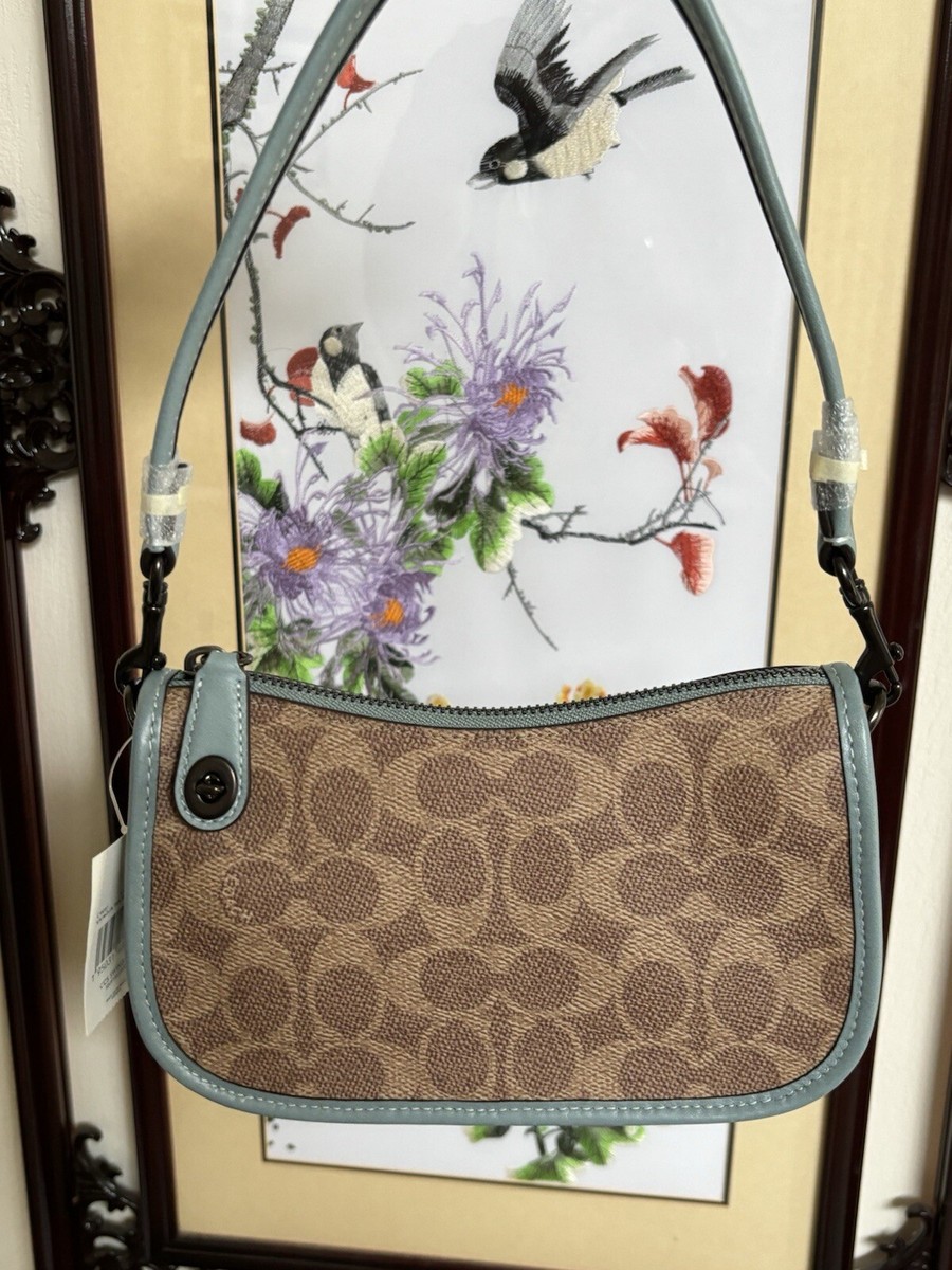 Coach swinger 20 Shoulder Bag Aqua Tan Rust