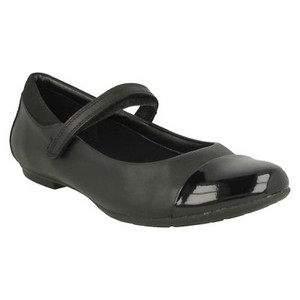 Girls Clarks MaryJane Style Hook /& Loop Fastening Leather School Shoes Tizz Talk