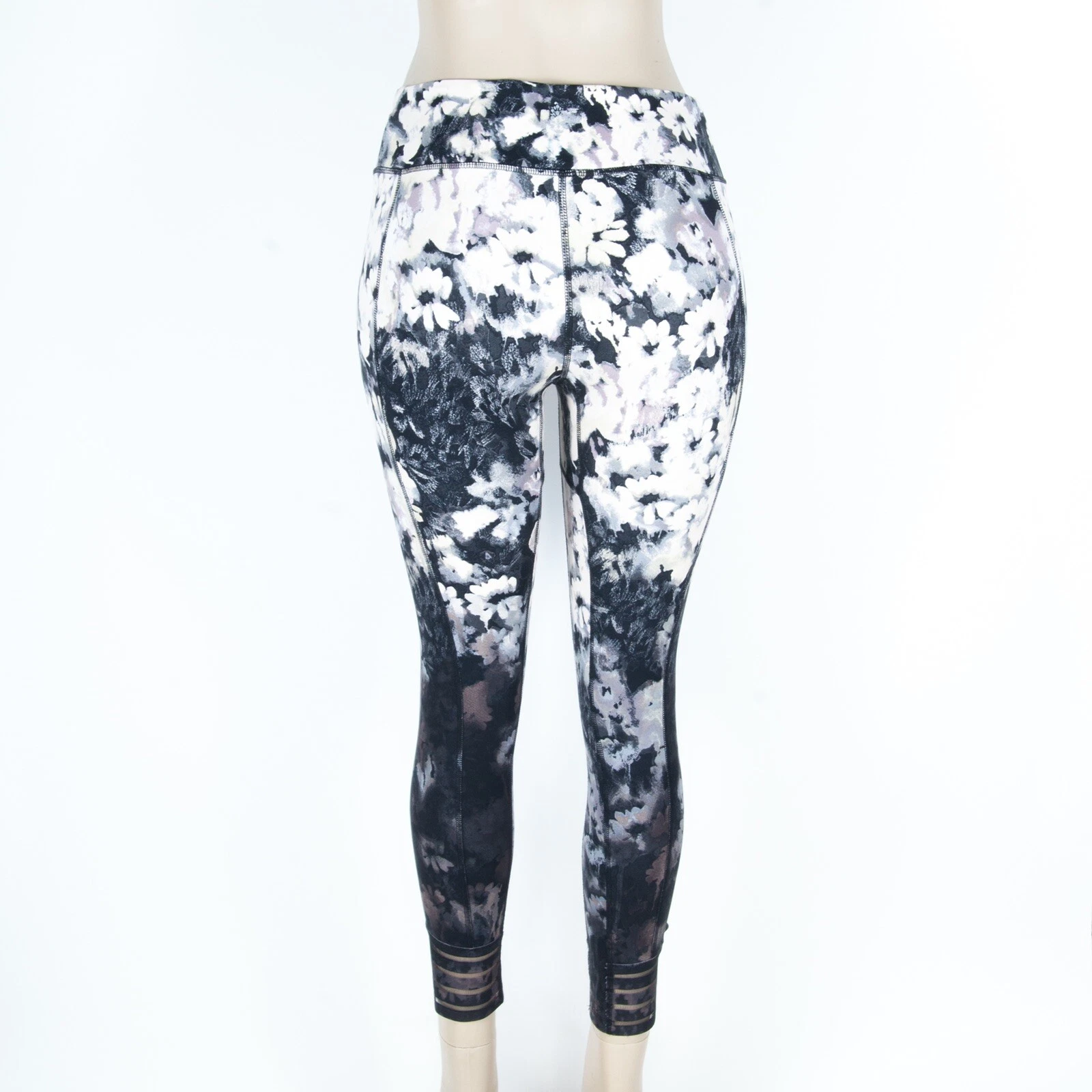 free-people-movement floral mesh hem pocket multi beige leggings