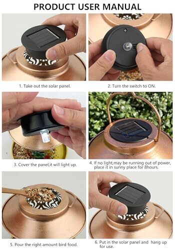  Solar Vogelfutterhaus für draußen hängend, Geschenke für Mama Oma Frauen, bunt - Bild 7 von 7