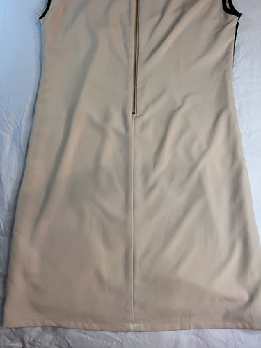 Luxology Womens Dress Size 10 Stretchy Estilo Sleeveless Cream N Black Back Zips - Picture 12 of 17