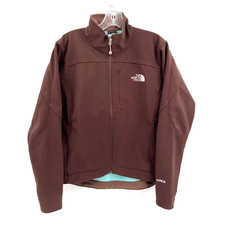 THE NORTH FACE Women's M Brown/Aqua Full-Zip Fleece-Lined Softshell Apex Jacket