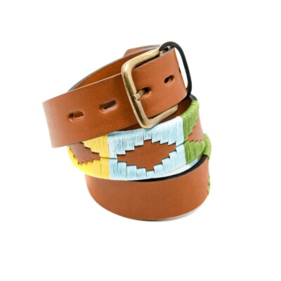 Embroidered Belt Adjustable Leather Gaucho Belt Polo Belt  display picture 1