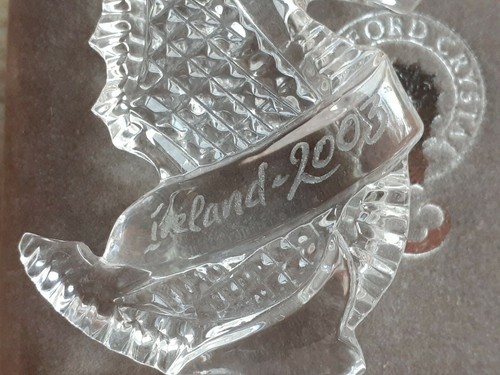 Gorgeous WATERFORD CRYSTAL SEAHORSE Christmas ORNAMENT w/ BOX Ireland 2003 - Picture 4 of 7