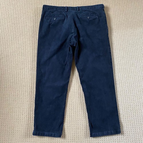 M&S Men’s Corduroy Trousers Cords Straight Leg Navy Waist 40 Leg 29 Short Length - Picture 5 of 9