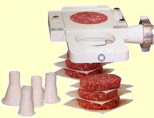 Patty Press Attachment to Meat Mincers & Sausage Fillers - FIVE adaptors incl. - Picture 4 of 9