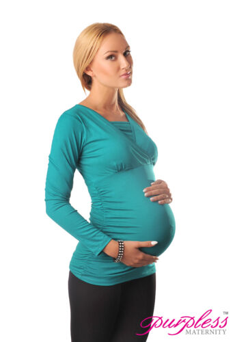 2in1 Maternity & Nursing Top Pregnancy Breastfeeding Size 8 10 12 14 16 18 7007 - Picture 32 of 39