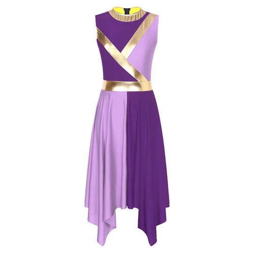 Women's Praise Dance Dress Overlay and Tunic Baggy Pant Metallic Lyrical Costume - Picture 37 of 69