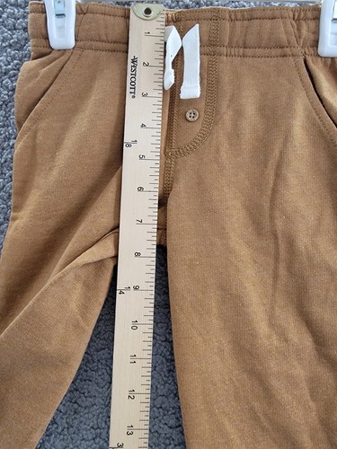 Carter's Pull On Fleece Pants Toddler Boys' 3T Brown Side Pockets Elastic Waist - Picture 8 of 17