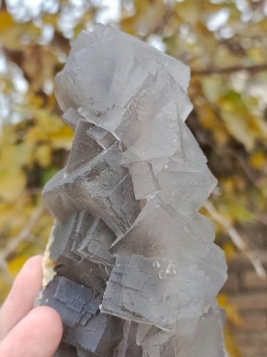513g Natural Fluorite Gemstone Grey And White Color Vintage Specimen On Matrix - Picture 5 of 13