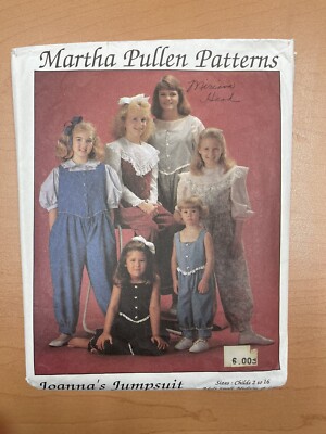 Martha Pullen Pattern Joanna Jumpsuit Child 2 to 16 Adult S M L Cut Vintage