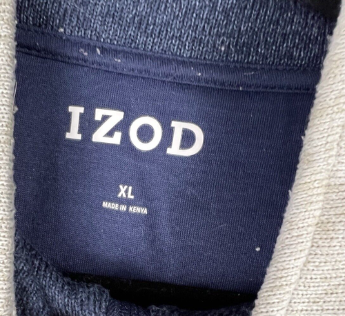 IZOD Men’s XL Pullover Quarter Zip Sweatshirt Gray Heather Soft Long Sleeve - Picture 15 of 15