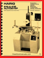 HARIG 612 & 618 Autostep Surface Grinder Instructions Wiring Parts Manual 1451