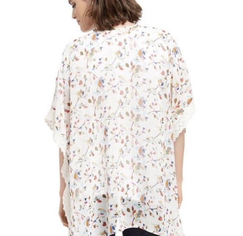 Motherhood Maternity Lace Hem Floral Kimono White, One Size - Picture 2 of 7