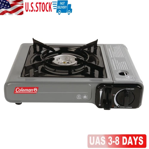 Durable 7,650 BTUs Single Burner Butane LPG Gas Camping Stove Adjustable Burner