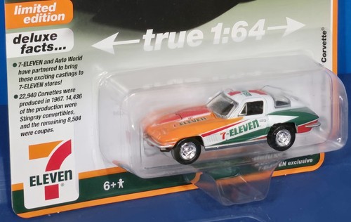 Auto World 7-Eleven 1967 Chevy Corvette #1 Limited Edition NEU - Bild 2 von 7