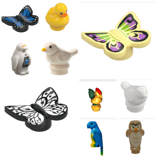 LEGO BIRDS & BUTTERFLIES - ANIMALS RUBBER DUCKY - RAVEN - OWL - SEAGULL - Picture 6 of 54