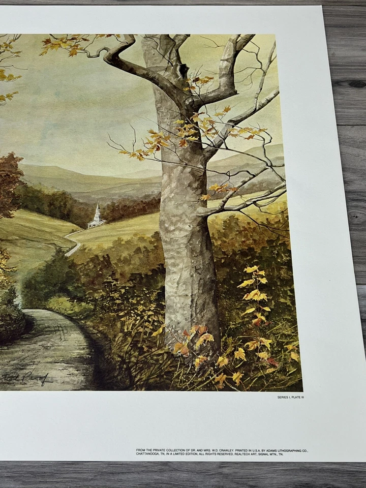 Larry Dodson "Mountain View Road" prueba de artista, firmado RARO 1976 Foto 4 de 4