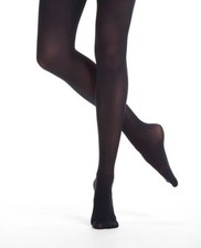 Capezio N14 Black Women's Small Hold  Stretch Footed Tights