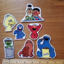 Sesame Street Iron on Patches, Big Bird, Elmo, Cookie Monster, Grover, Oscar