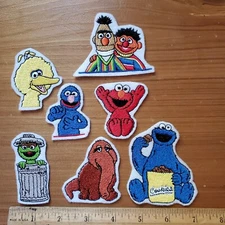 Sesame Street Iron on Patches, Big Bird, Elmo, Cookie Monster, Grover, Oscar