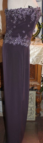 Montage Collection for Mon Cheri grape sateen evening long dress 10 - Picture 7 of 8