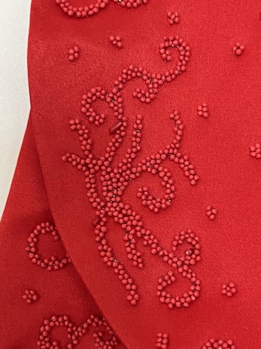 Angels New York Girls Gown Dress 12 Red Beaded Cocktail Ocassion Formal Festive - Picture 16 of 21