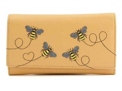 Mala Leather Bee Ladies Purse & giftbag soft leather suri RFID Protected 3618 - Picture 6 of 13