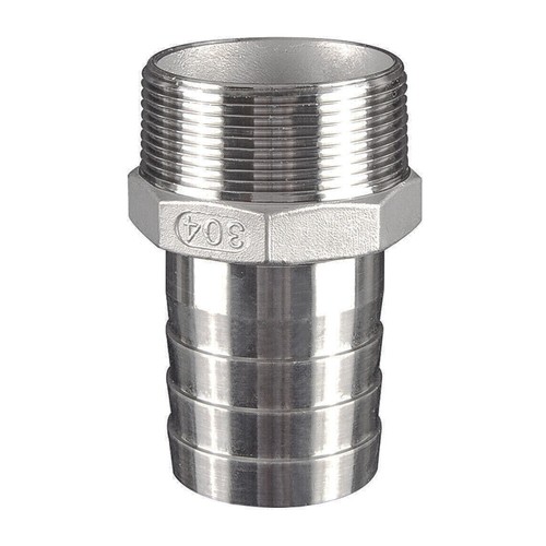 Stainless Steel Male Thread Fitting BSP 1/8" to 4" Barb Hose Tail End Connector - Picture 6 of 70