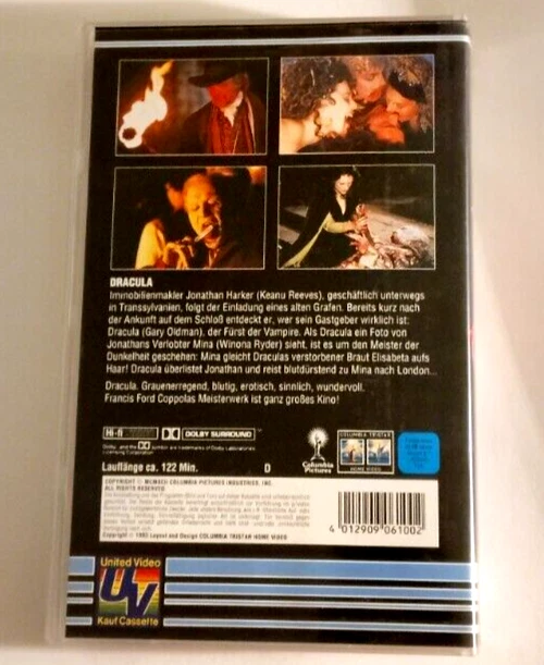 Dracula - Horror - United Video - Hi-fi Stereo, Dolby Surround - 1993 - VHS - Bild 2 von 4