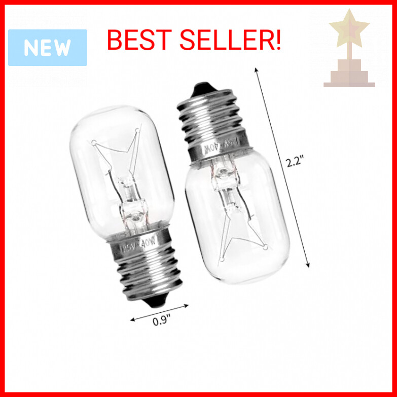 Belleone Microwave Light Bulb for GE Kenmore Whirlpool LG, E17 Base Kei 125V 40W