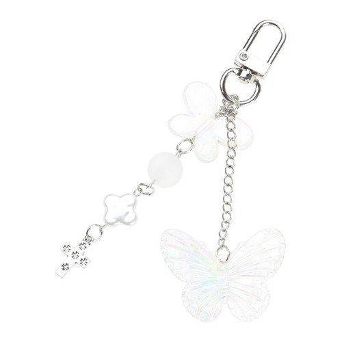 Heart Pendant Keyring Hanging Ornament Acrylic Bowknot Keychain for Girls Women - Photo 9 sur 11