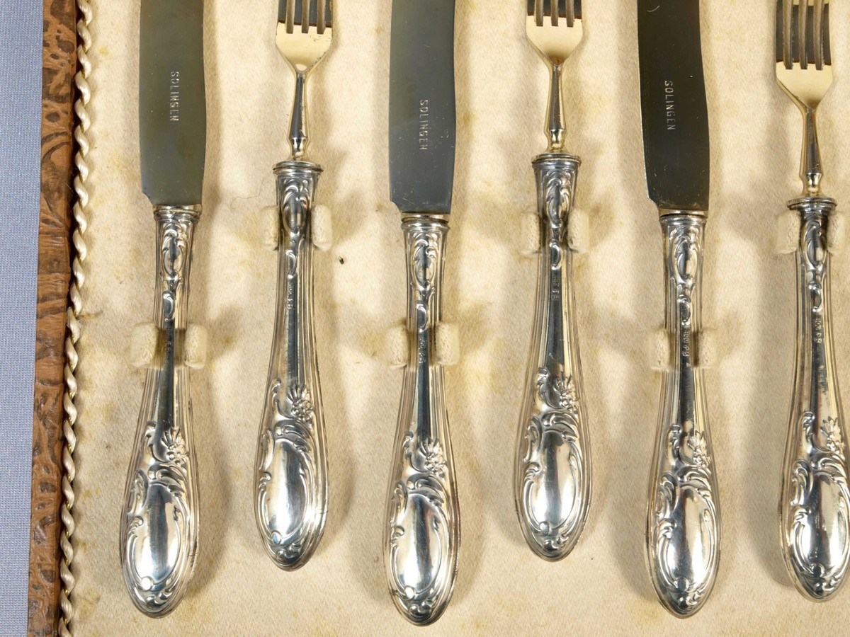 Solingen Germany 800 Silver Flatware set 6 Forks and 6