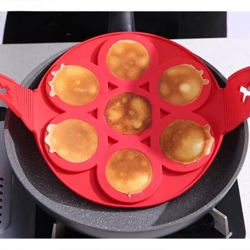 Molde de silicona de 7 agujeros para hacer panqueques antiadherente para hacer anillos de huevo tortilla cocina - Imagen 4 de 6
