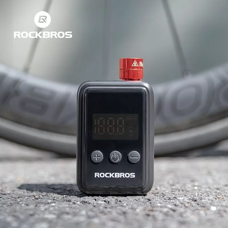 ROCKBROS Electric Mini Pump Bicycle Motorcycle Portable Inflator LED - Image 2 of 4