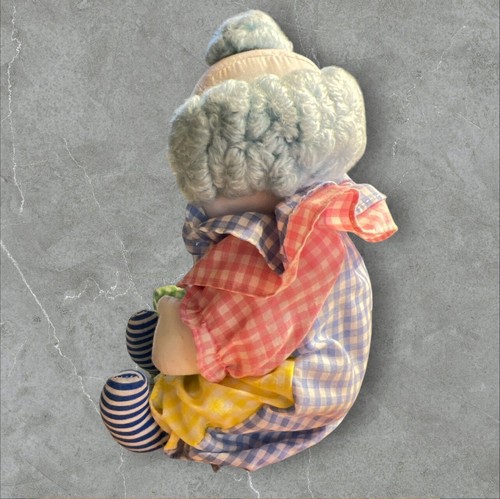 Vtg 1981 Katy-Bek Kreations Jointed Clown Doll Plush Multicolored Gingham - Picture 2 of 5
