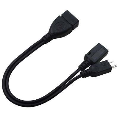 New Micro USB Male To USB Female Host OTG Cable + Micro USB Adapter Y Splitter