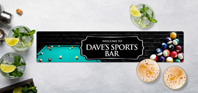 Artylicious Personalisierte Bar Runner Fußmatte - Man Cave Pool Sports Bar BBL5