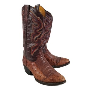 Rudel Avestruz \u0026 Pele De Cobra western botas masculinas 8 E Cowboy Distressed Made México | eBay